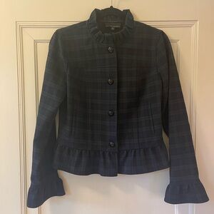 Plaid Banana Republic Ruffle Trim Jacket